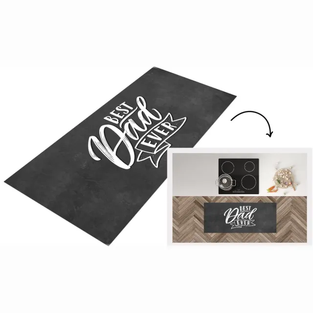 KitchenYeah Keukenloper - Loper keuken - Papa - Spreuken - Best dad ever - Quotes - Keukenloper vinyl Multicolor