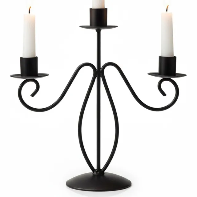 Home & Styling Collection Kandelaar Zwart 3-Armige - Kaarsenhouder - Kaarsenstandaard - Decoratie