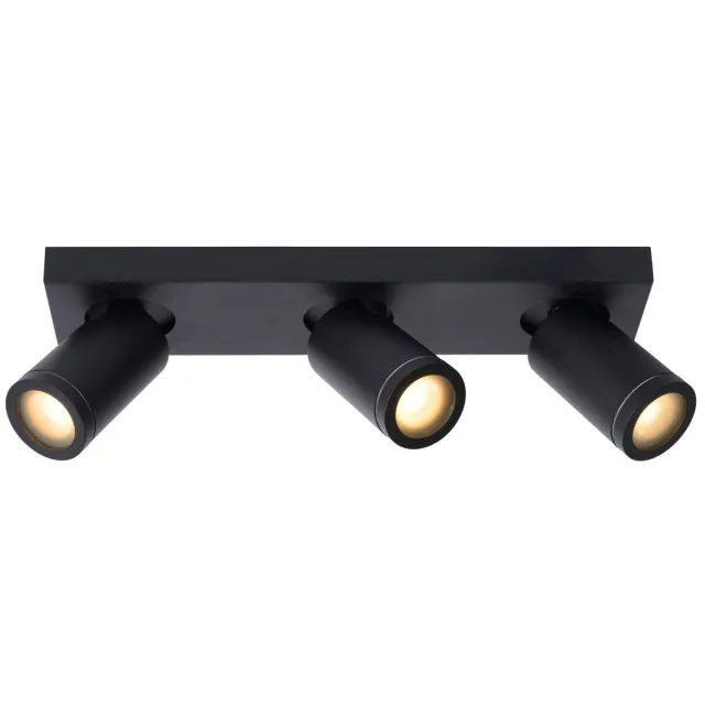 Lucide TAYLOR - Plafondspot Badkamer - LED Dim to warm - GU10 - 3x5W 2200K/3000K - IP44 - Zwart