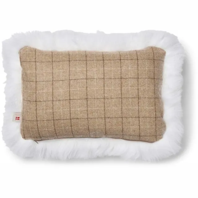 Sheepskin House Eenzijdig Schapenvacht Kussen - LW - 34x52 cm oatmeal-beige/ivory