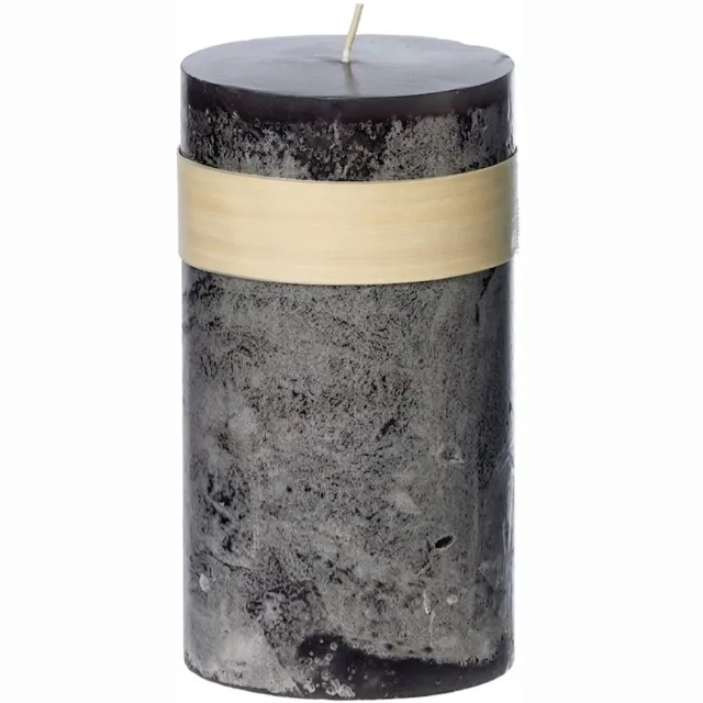 Vance Kitira Stompkaarsen Rustiek Antraciet Ø8 x 15 cm | 100 Branduren- Vance Kitira Grijs