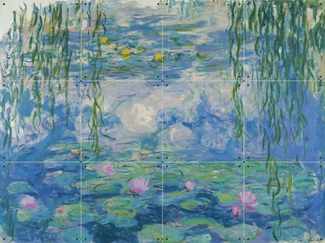 IXXI Waterlilies, Claude Monet & Bridgeman Images - 80 x 60 cm - Grote wanddecoratie en posters - Kleurrijk, Postimpressionisme, Impressionisme Blauw