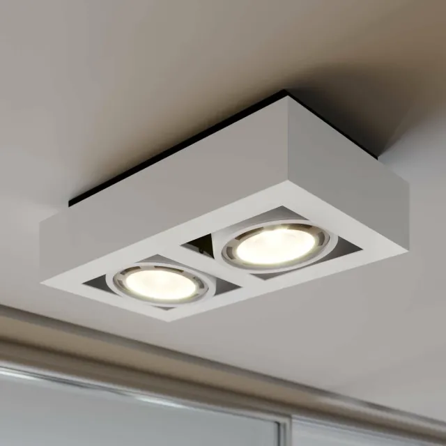 ARCCHIO plafondlamp - 2lichts - Aluminium, metaal - H: 9 cm - GU10 - wit