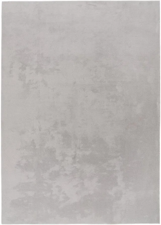 Padiro laagpolig vloerkleed met zachte uitstraling 160 x 220 cm - lichtgrijs - modern effen ontwerp - voor vloerverwarming - van polyester