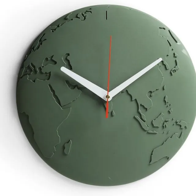 Qualy Donker Groen Wandklok “World Wide Waste Clock” W305 x L305 x H34 mm 460 gr