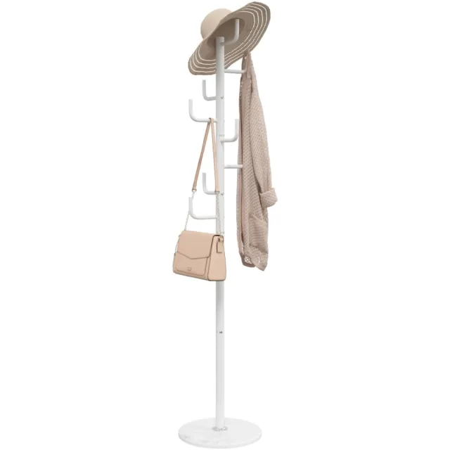 vidaXL Kapstok 183 cm gepoedercoat ijzer wit