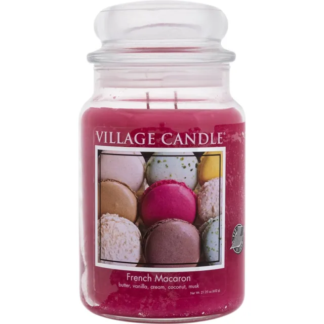 village candle Large Jar French Macaron Roze
