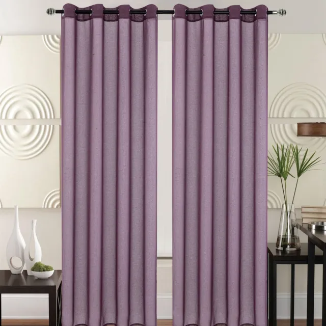 SB Line Kant en Klaar Vitrage Gordijn - Met Ringen - 140x240 cm - Paars