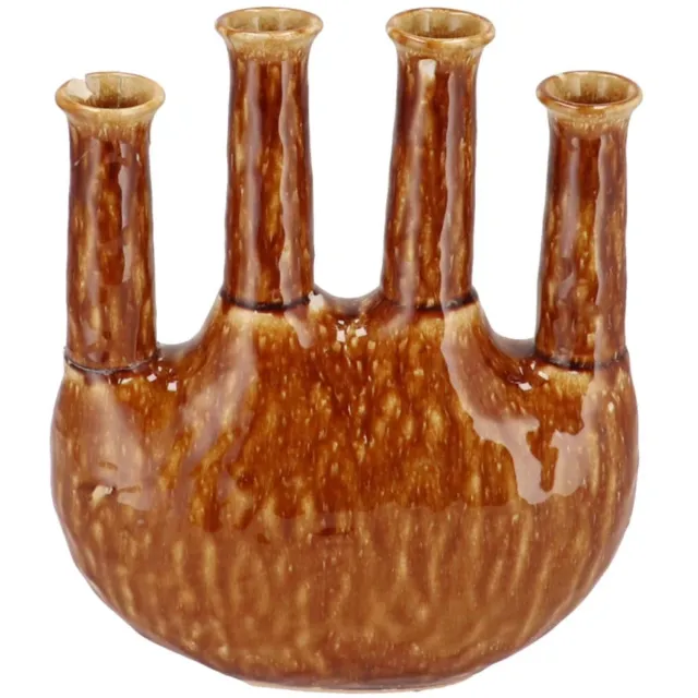 Daan-Kromhout Vaas Inga Jahra bruin ovale tube 23x10x27cm Daan kromhout