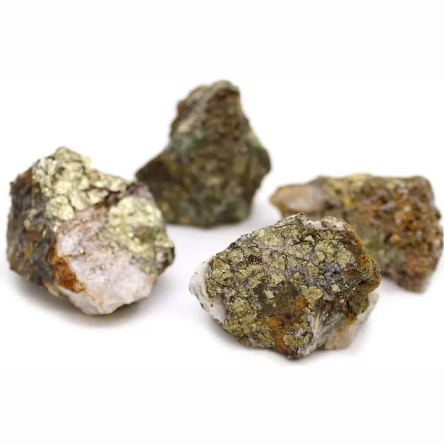 Ancient Wisdom Mineraalmonsters - Chalcopyriet (ongeveer 80 stuks) Brons Gele Steen