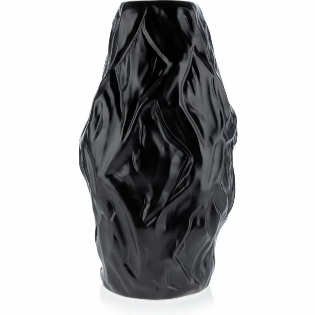 HowHomely Flore Louis - Vaas - Keramiek - Zwart - Modern - Elegantie - 29 cm