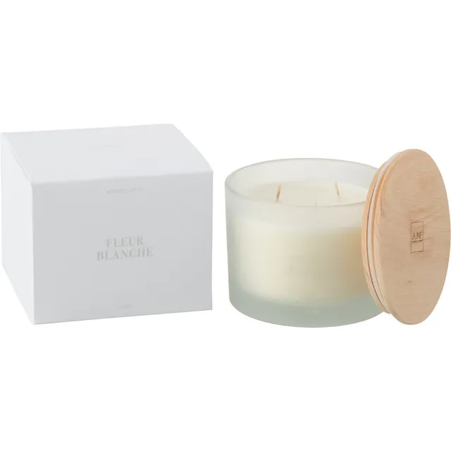 J-Line geurkaars Accords Essentiels - Fleur Blanche - wit - 28U Wit - Rood
