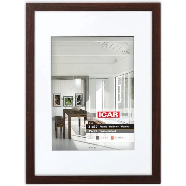 Icar Houten Passe-Partout Fotolijst Expo 2 Zwart 18x24 cm (13x18 cm) Bruin