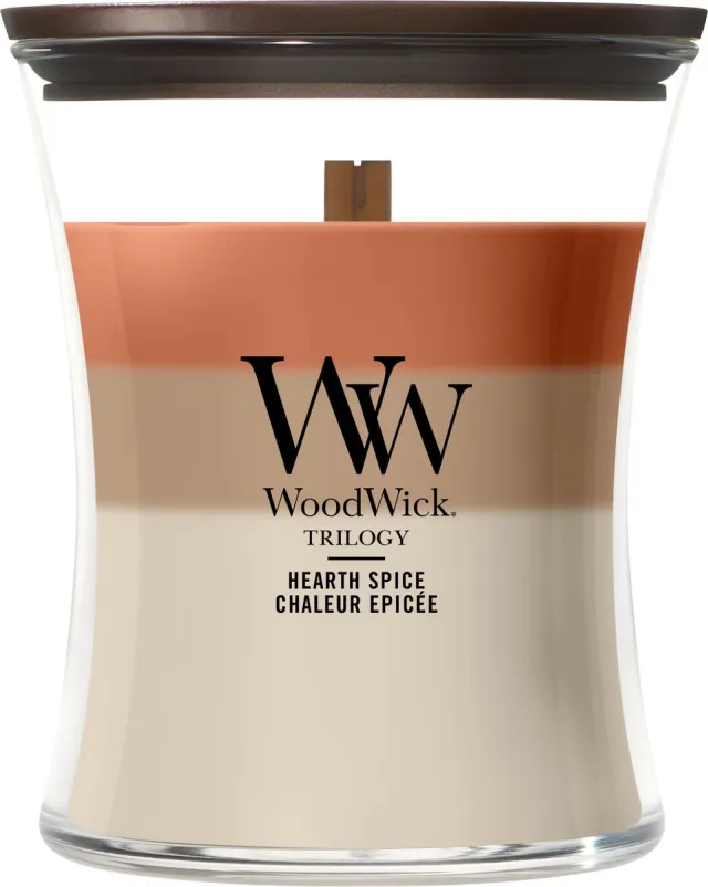 Woodwick Trilogy Hearth Spice Medium Geurkaars - 60 branduren Meerkleurig