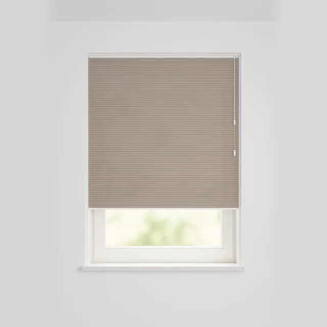 HEMA Plisse Dubbel Lichtdoorlatend Linnenlook Taupe (taupe)