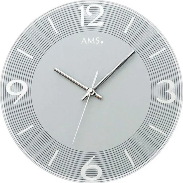 AMS Wandklok AMS - 9571 Zilverkleurig