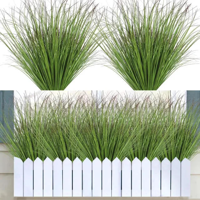 Ibenzoa Set van 10 decoratieve kunstplanten voor binnen en buiten in donkergrijs Groen