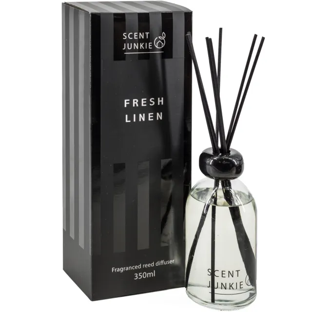 homebound by ky Scent Junkie Geurdiffuser Fresh Linen | geurstokjes Transparant