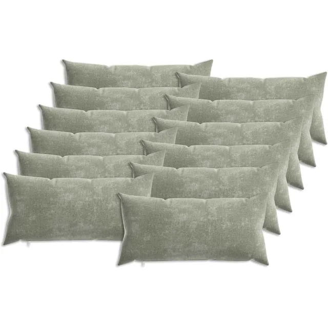 vidaXL Dekenkussen - 12 - st - HEERLEN - Groen - 40 - x - 80 - cm - Chenille - Stof