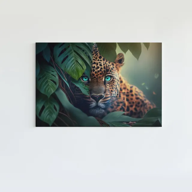 Trendex Global Canvas Schilderij - Dieren - Luipaard - Kleurrijk - 90x60x2 cm