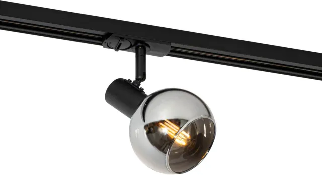 QAZQA iconic - Moderne Spot railsysteem verlichting, railverlichting geschikt voor led - 1 lichts - Ø 10 cm - Zwart - Woonkamer | Slaapkamer | Keuken Zwart - 1 lichts