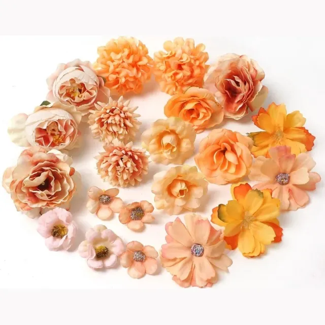 Kasey Mini Kunstbloemen - 20 Stuks - Nepbloemen Voor Knutselen & Decoratie - Oranje - Kasey