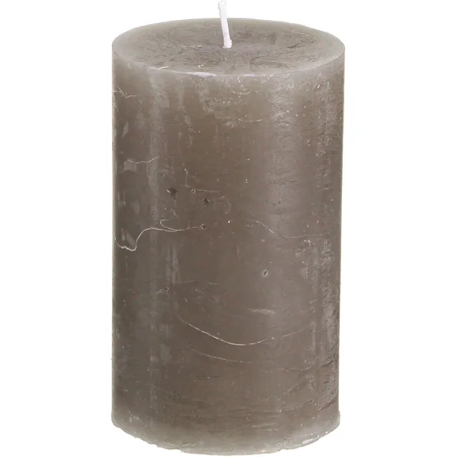 Viana Effen pilaarkaarsen, bruine kaarsen, 60x100mm, set van 4, herfstdecora
