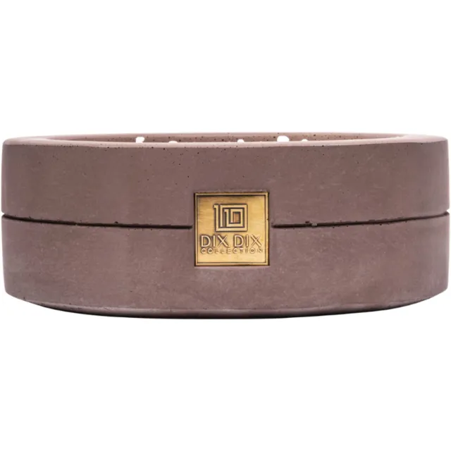 Collection DIX DIX collection - Geurkaars OMBRE (2500g) - Natuurlijke koolzaadwas - Luxe betonnen geurkaars - Houtachtig & Leerachtig - Handgemaakt in Nederland Taupe