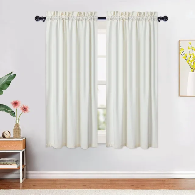 Triumpunpre Waterdicht keukengordijn seersucker polyester, beige, 76 x 91 cm, 2 stuks