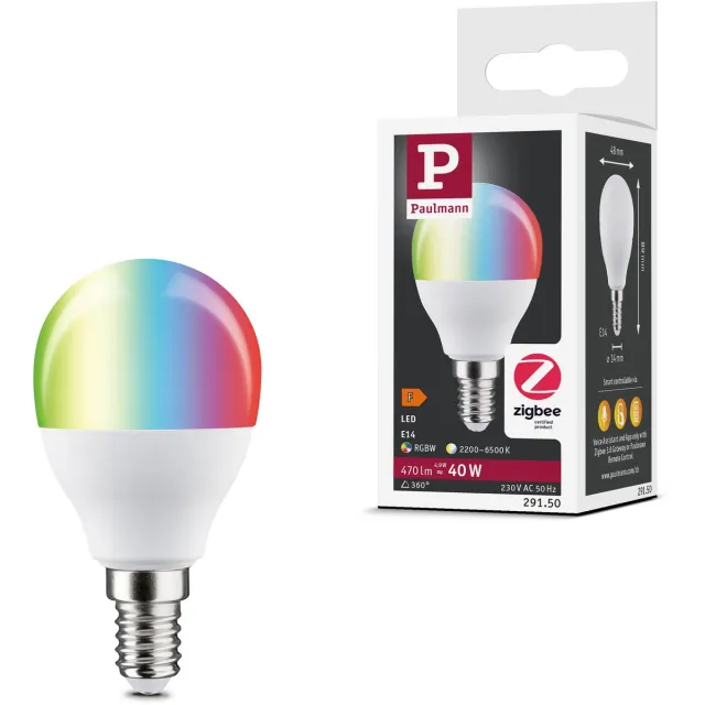 Paulmann Standaard 230 V Smart Home Zigbee 3.0 LED-kogellamp E14 470lm 5W RGBW+ dimbaar Mat