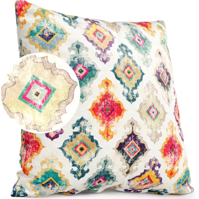 ANRO Spanje Sierkussen 40x40 cm - Velours - Inclusief vulling Beige