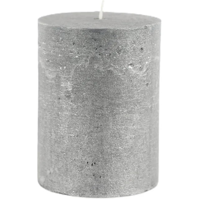 LUZ Rasteli Luz Your Senses Stomp Kaars Zwart-Black Silver D 10 cm H 13 cm Parelmoer
