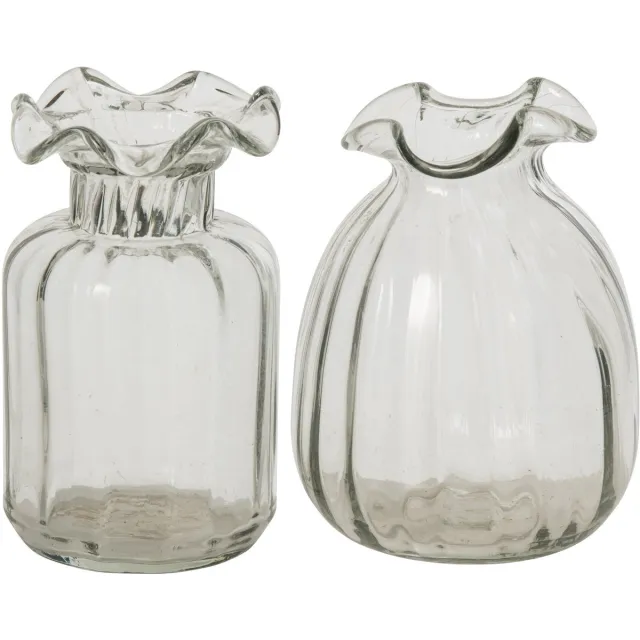 J-Line Vaas - glas - transparant - assortiment van 2