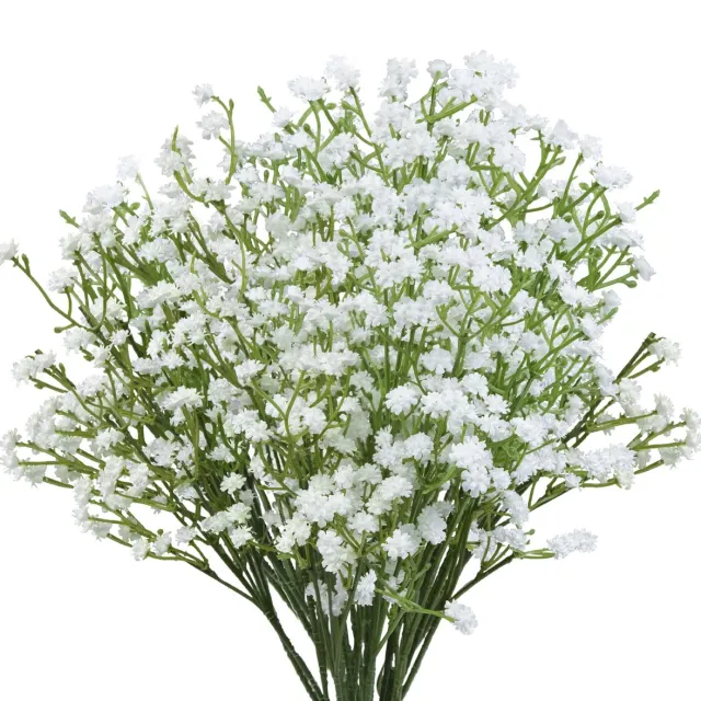 Unyqoos Realistische kunstbloemen voor veelzijdige decoratie en doe-het-zelf projecten wit groen