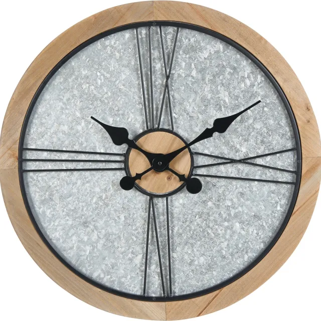 Beliani ACACIO - Wandklok - Zilver/Bruin - MDF