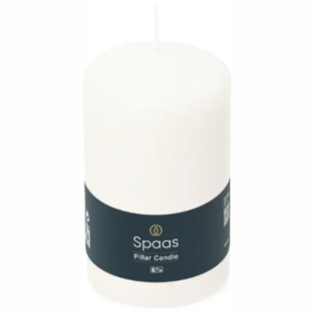 Spaas Cilinderkaars Wit 50/80 mm ± 18 branduren - 12 x 1 stuk - Voordeelverpakking