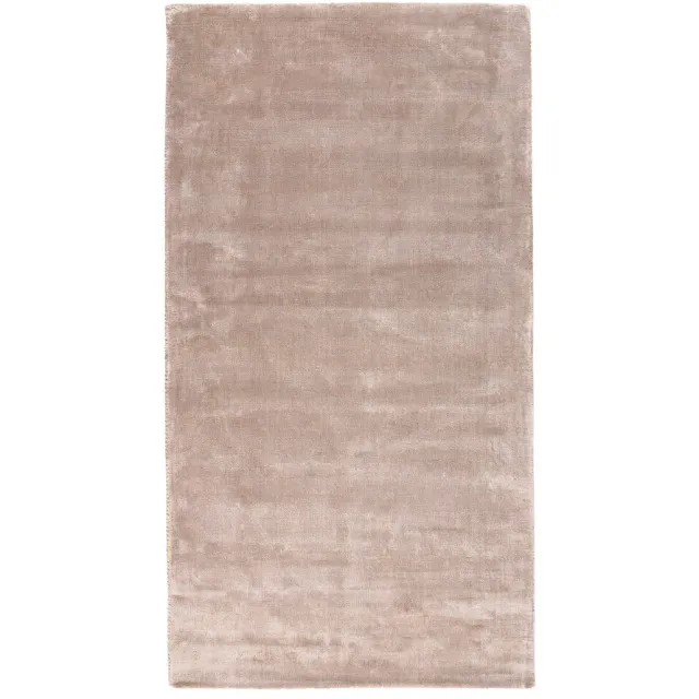 Padiro stijlvol laagpolig vloerkleed - beige - modern effen ontwerp - van viscose en katoen