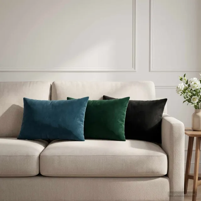 vidaXL Plaid kussen 6 st HEERLEN Donkergroen 40 x 60 cm fluweel