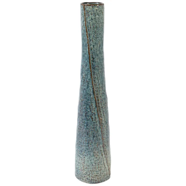 Light & Living SETIMMO keramieken vaas 12x55,5 cm - blauw/bruin