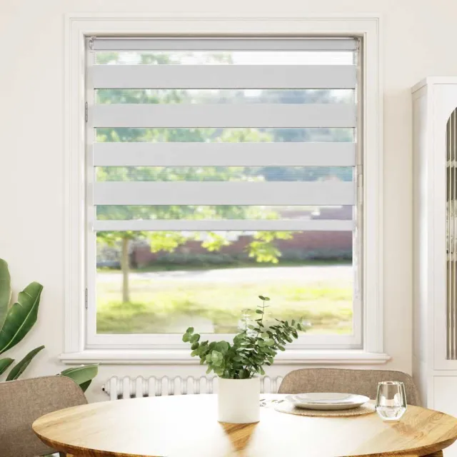 vidaXL Zebra Blind 115x100 cm stofbreedte 110,9 cm polyester wit