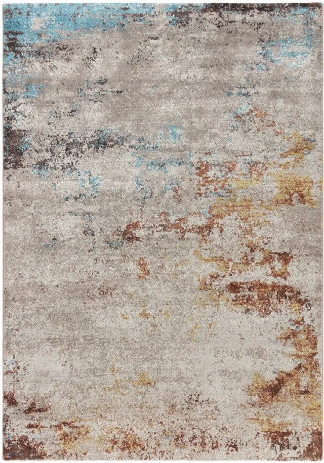 OSTA Patina – Vloerkleed – geweven – polyester – duurzaam – modern - vintage - blauw/beige/koper – 60x120