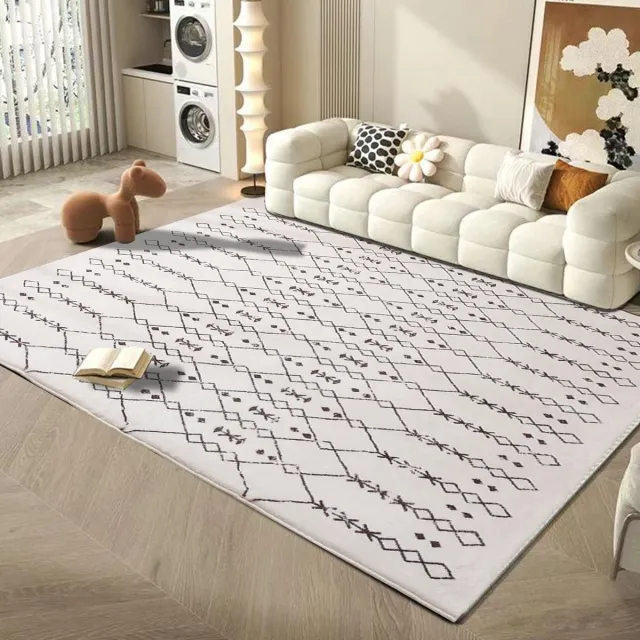 Unyqoos Modern laagpolig vloerkleed in abstract design voor woonkamer of eetkamer beige/ivoor