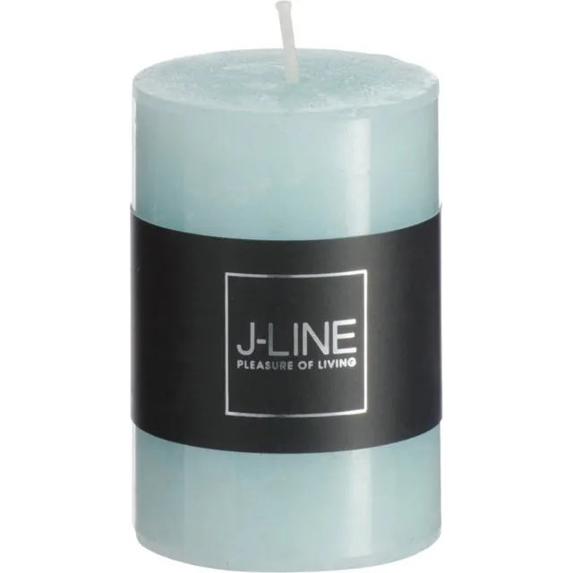 J-Line cilinderkaars - aqua - small - 18U - 6 stuks Blauw