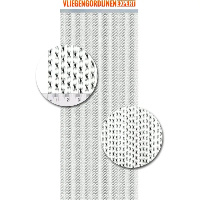 Vliegengordijnenexpert® Vliegengordijnenexpert - Lucca Vliegengordijn - 92x210 cm - Transparant met Zwart Op het kozijn