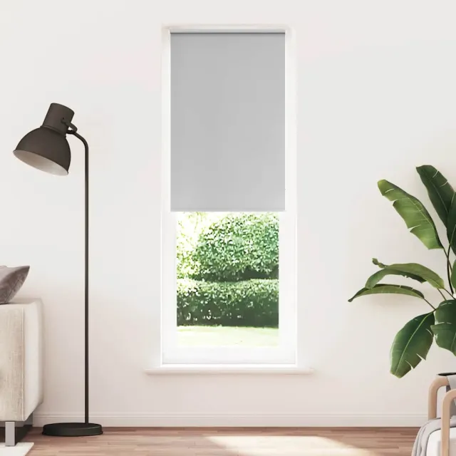 vidaXL Rolgordijn verduisterend 80x230cm stofbreedte 75,7 cm polyester grijs