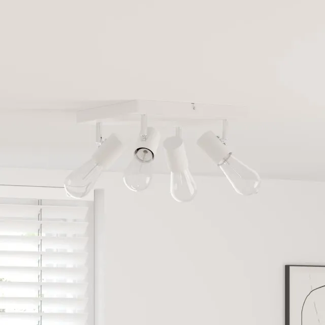 vidaXL Plafondspot met schijnwerpers Wit 26 x 26 x 11,5 cm Metaal