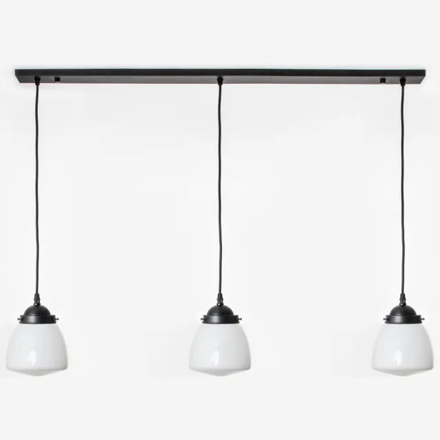 Coloured by Art 3 x Schoolbol Small lampen aan plafondbalk Moonlight - Art Deco Trade Wit