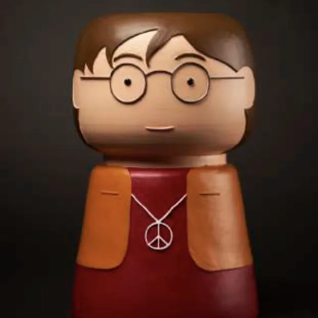 BLOGO Design Vaas- Icons Limited Edition Collection “PEACE-JOHNLENNON” Polyresin Decoratie Handgemaakt Bloemenvaas H26,4 x Ø16,6cm 1080 gr Multi