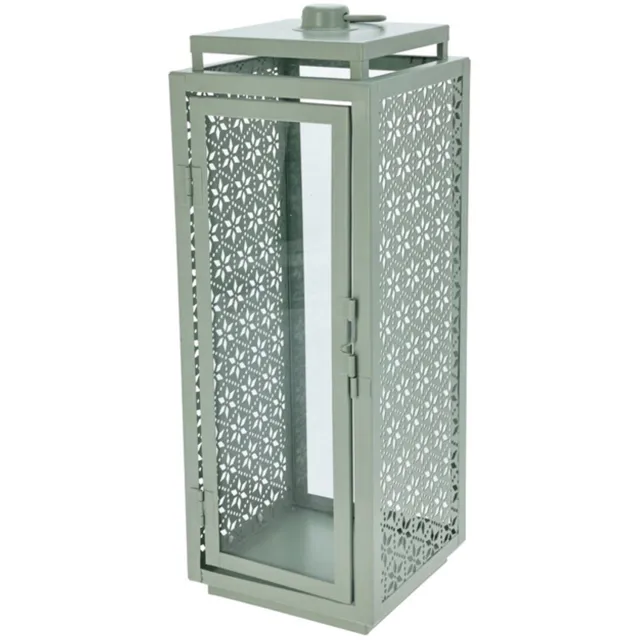 Pro Garden ProGarden metalen lantaarn voor kaars - groen, 14,5 x 14,5 x 39 cm