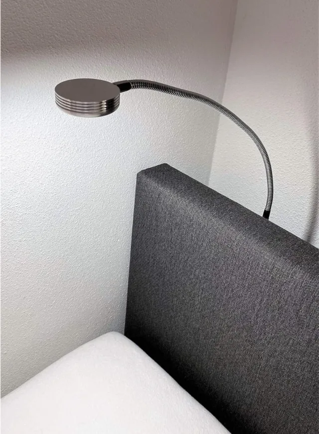aura Bedlampje Hoofdbord - Leeslamp - Nachtlamp - Aluminium - Zilver - 56cm x 2cm x 120cm